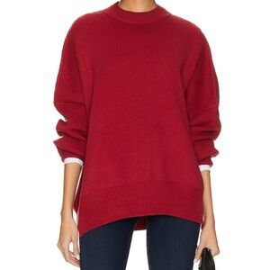 Free People Easy Street Tunic Sweater in Cherry 🍒 S